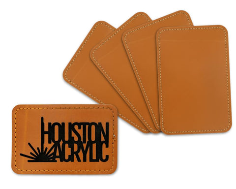 5 Pack Signature Rawhide/Black Maker Leatherette Rectangle Patch with Adhesive Back Physical Houston Acrylic 