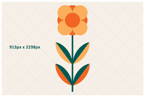 5 Png Colorful Floral Design Elements Sublimation Karma Genie Graphics 