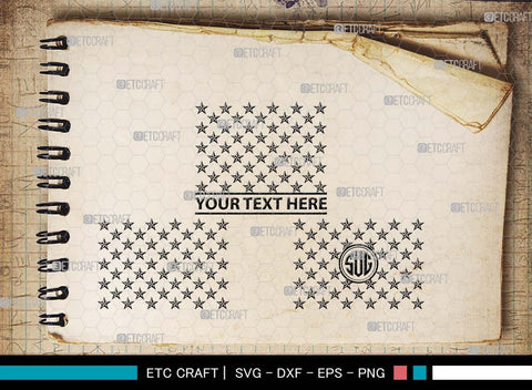 50 Stars Monogram, 50 Stars Silhouette, Stars SVG, Fifty Stars Svg, Stars Svg, Nautical Star Svg, American Flag Svg, Flag Silhouette, Stars Bundle, SB00580 SVG ETC Craft 