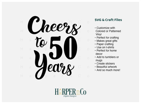 50 Year SVG PNG Cut EPS File SVG HarperNCo 