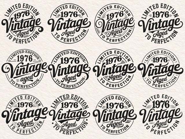 50th Birthday SVG, Vintage 1976 Design, Custom Birthday Svg Bundle SVG DesignDestine 