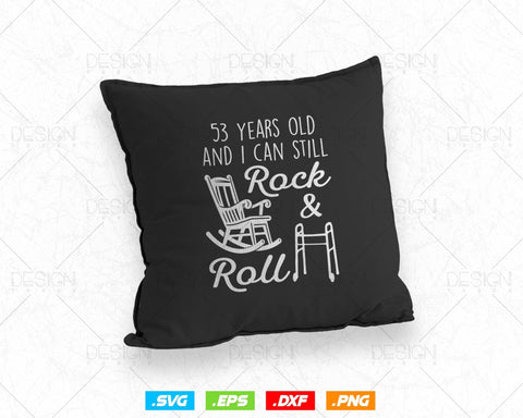 53 Years Old Rock & Roll Birthday Svg Png, 53th Birthday Clipart T shirt Design Gifts, Svg Files for Cricut, Fifty Three Birthday Party Squad Svg SVG DesignDestine 
