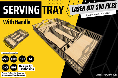 5mm - Serving Tray with dividers | laser cut file | svg paper cut | cricut | glowforge file SVG tofigh4lang 
