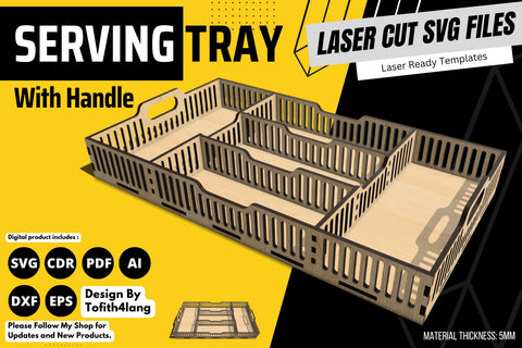 5mm - Serving Tray with dividers | laser cut file | svg paper cut | cricut | glowforge file SVG tofigh4lang 