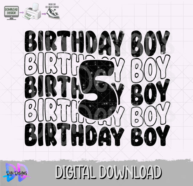 5th Birthday Boy- Svg- Png- Digital Download SVG DigiDezigns 