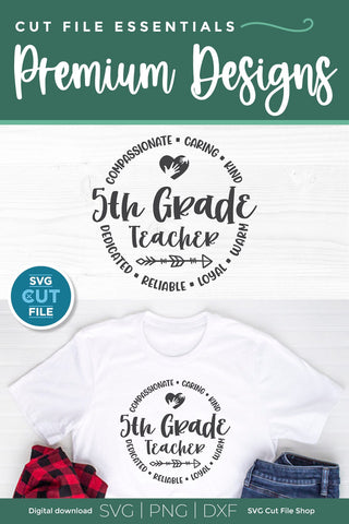 5th Grade Teacher svg, fifth grade teacher svg, unisex SVG SVG Cut File 