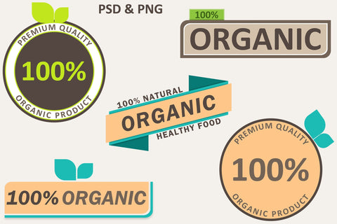 5x Editable Label Organic Food Signs Sublimation Karma Genie Graphics 