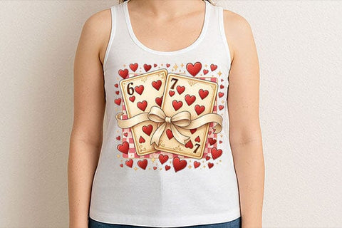 6 & 7 Hearts Valentine Playing Card PNG SVG BillahCrafts 