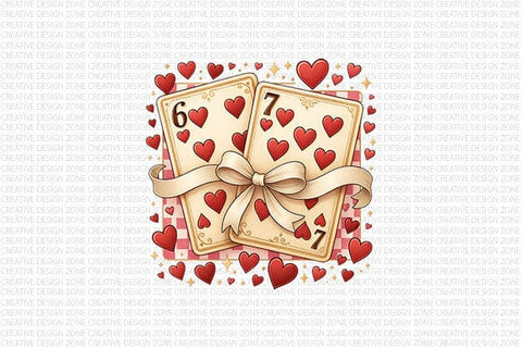6 & 7 of Hearts Love PNG SVG BillahCrafts 