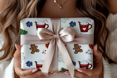 6 Christmas Seamless Patterns | Candy Cane, Gingerbread, Sweater, Sugar Cookies, Hot Cocoa | Brown, Blue, Green & White Backgrounds Digital Pattern Willow Paige Farms 