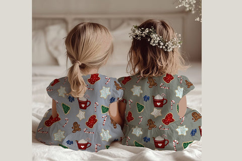 6 Christmas Seamless Patterns | Candy Cane, Gingerbread, Sweater, Sugar Cookies, Hot Cocoa | Brown, Blue, Green & White Backgrounds Digital Pattern Willow Paige Farms 