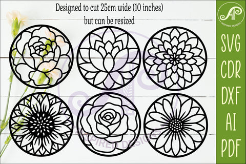 6 Floral Circle Wall Sign SVG Bundle SVG APInspireddesigns 