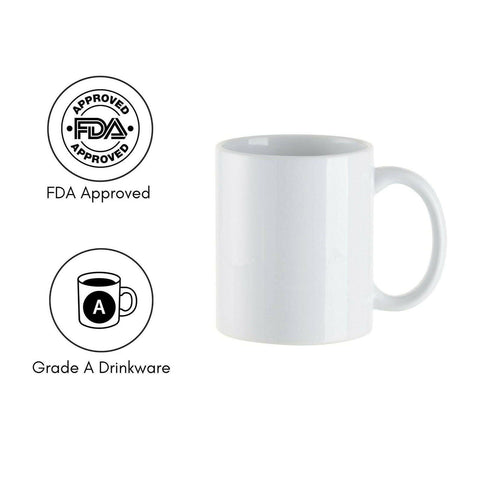 6 Pack 11oz Ceramic Sublimation Mugs | Craft Express White Glossy Sublimation Blanks Physical Craft Express 