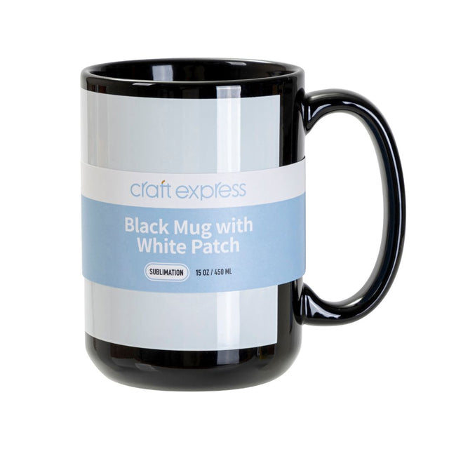 6 Pack 15oz Black Sublimation Mug with White Patch | Craft Express Blanks for Sublimation Physical Craft Express 