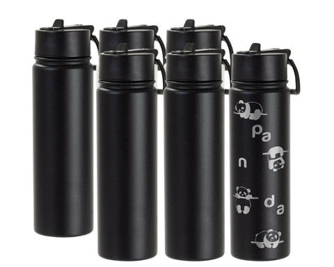 6 Pack 22oz Powder Coated Water Bottle Flasks | Laser-Ready Drinkware from Craft Express Physical Craft Express 