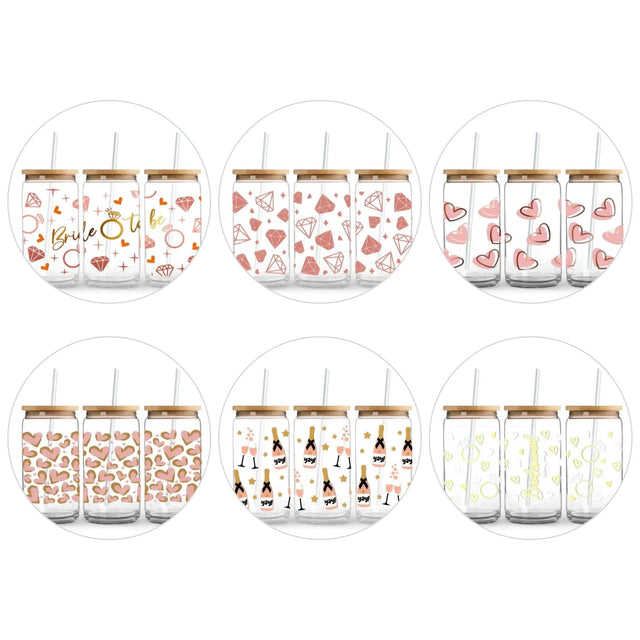 6 Pack of Wedding Themed UV Wraps (For Cans) Physical DIY Craft Warehouse 