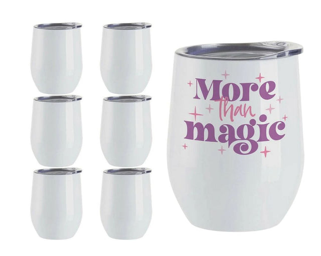 6 Pack Stainless Steel Sublimation Wine Tumblers | 12oz with Lids | Craft Express Physical Craft Express 