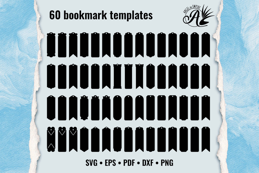 File Bookmark Sticker 60 Bookmark Templates SVG Cut files for paper or laser cutting - So Fontsy