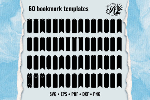 60 Bookmark Templates SVG Cut files for paper or laser cutting SVG Angel on Empire 