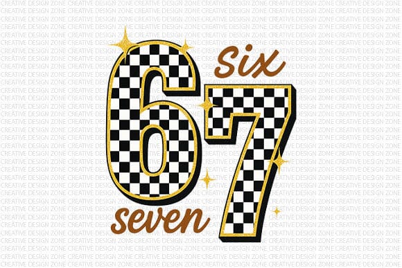67 Checkered Number PNG SVG BillahCrafts 