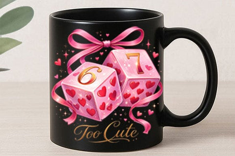 67 Too Cute Valentine PNG Love Dice Heart Sublimation Design SVG BillahCrafts 