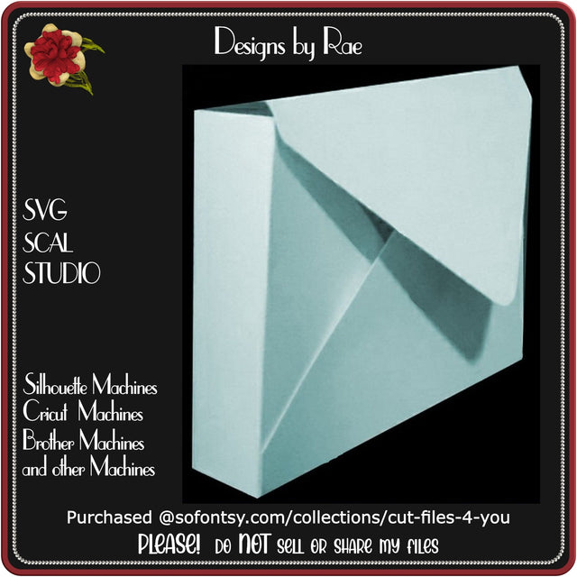 698 Envelope Box Thick | Multiple Machine Formats SVG Designs by Rae 