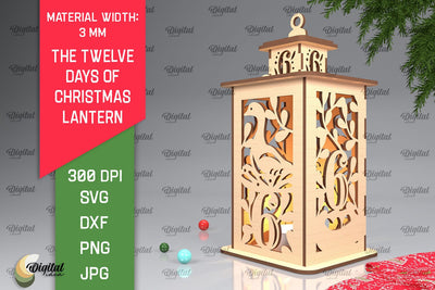 6st Day of Christmas Lantern Laser Cut. Merry Christmas SVG SVG Evgenyia Guschina 