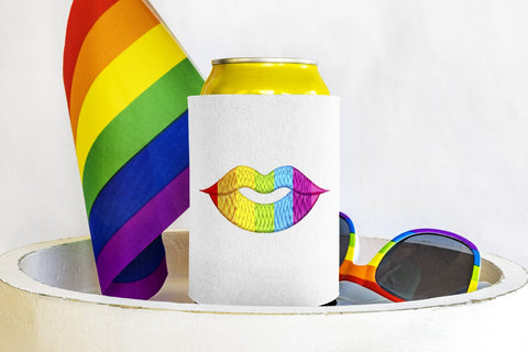 7-Color Rainbow Striped Flag Lips Embroidery Embroidery/Applique DESIGNS Designed by Geeks 