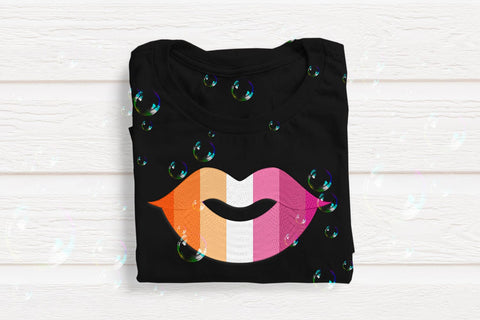 7-Color Rainbow Striped Flag Lips Embroidery Embroidery/Applique DESIGNS Designed by Geeks 