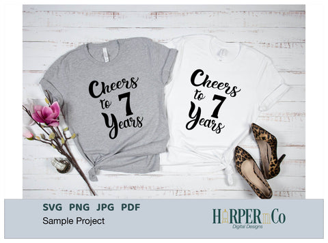 7 Year SVG PNG Cut EPS File SVG HarperNCo 