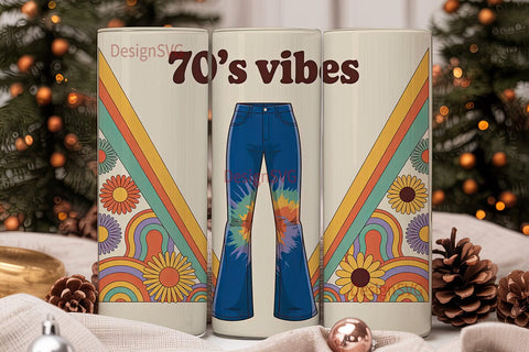 70s Vibes 20oz Tumbler Wrap Sublimation DesignSVG 