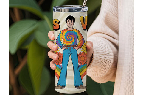 70s Vibes 20oz Tumbler Wrap Sublimation DesignSVG 