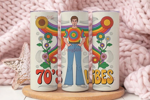 70s Vibes 20oz Tumbler Wrap Sublimation DesignSVG 