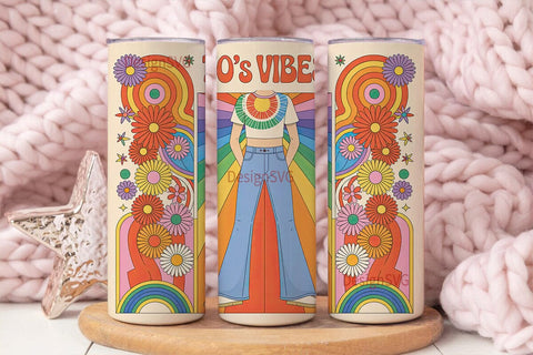 70s Vibes 20oz Tumbler Wrap Sublimation DesignSVG 