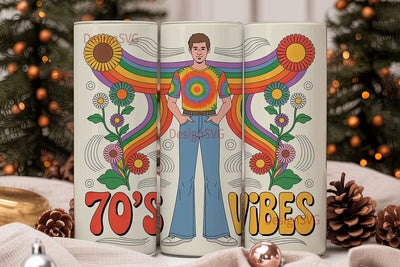 70s Vibes 20oz Tumbler Wrap Sublimation DesignSVG 
