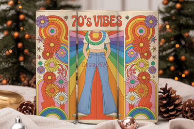 70s Vibes 20oz Tumbler Wrap Sublimation DesignSVG 