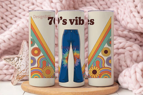 70s Vibes 20oz Tumbler Wrap Sublimation DesignSVG 