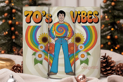 70s Vibes 20oz Tumbler Wrap Sublimation DesignSVG 