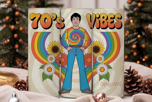 70s Vibes 20oz Tumbler Wrap Sublimation DesignSVG 