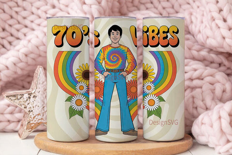 70s Vibes 20oz Tumbler Wrap Sublimation DesignSVG 