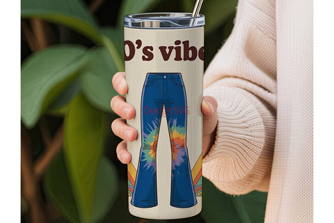 70s Vibes 20oz Tumbler Wrap Sublimation DesignSVG 