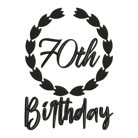 70th Birthday Embroidery Designs Bundle - 6 Designs, 70th Birthday Embroidery Patterns, 70th Birthday PES Files, 70th Birthday Embroidery Files Embroidery/Applique DESIGNS HappyDesignStudio 