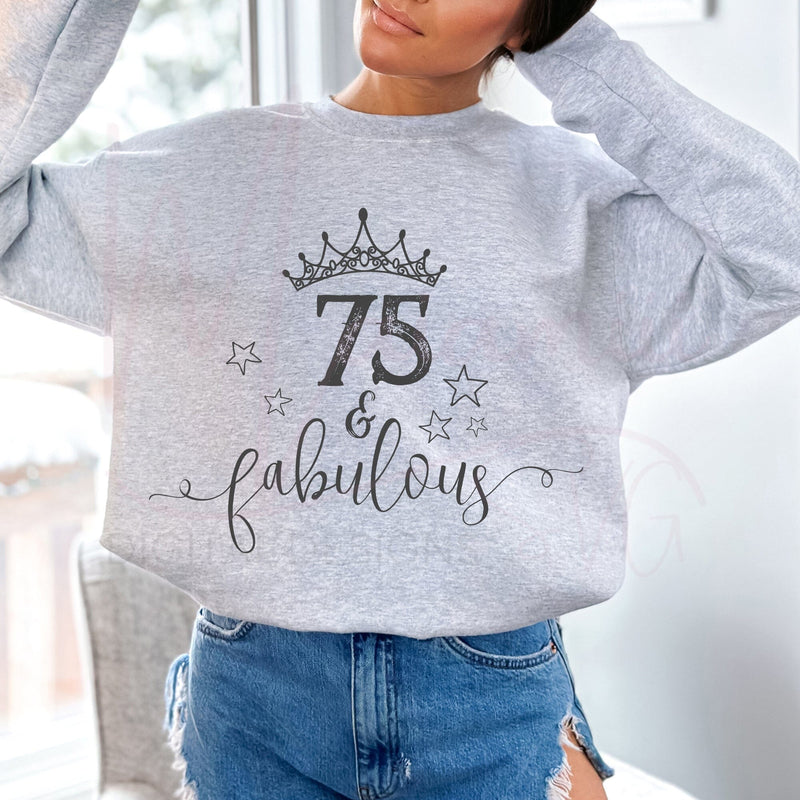 75 and Fabulous SVG 75th Birthday Design Funny Milestone Birthday Shirt for Women Men Cricut Cut File SVG MaiamiiiSVG 