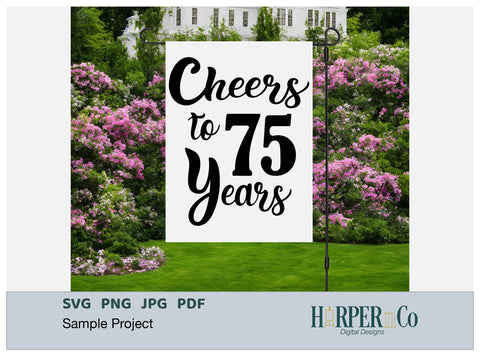 75 Year SVG PNG Cut EPS File SVG HarperNCo 