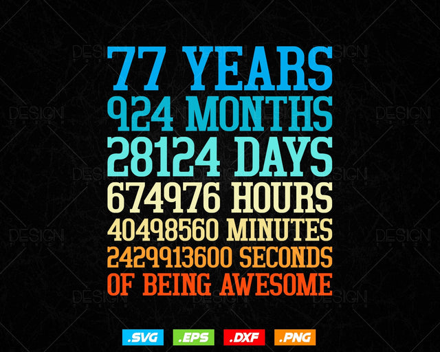 77th Birthday,77th Birthday Svg,77th Birthday Tshirt,77th Birthday Gifts,Retro Vintage Svg,Aged To Perfection,Birthday Mom,Birthday Party Svg,Its My Birthday,Birthday Clipart,Birthday Squad Svg,Birthday Dad,Happy Birthday SVG DesignDestine 