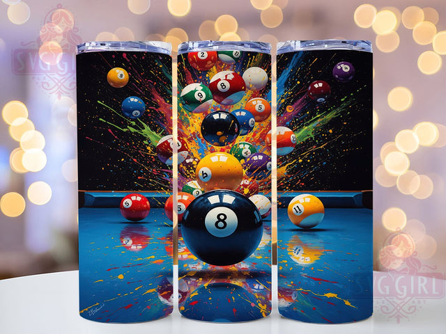 8-Ball Pool Shark Tumbler Gift, Billiards Lover Cup, Eight Ball Present, Pool Hall Design, Cue Sport Tumbler, Pool Shark Gift, Billiard Game Cup Sublimation SvggirlplusArt 