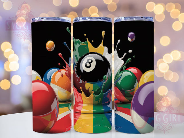 8-Ball Pool Shark Tumbler Gift, Billiards Lover Cup, Eight Ball Present, Pool Hall Design, Cue Sport Tumbler, Pool Shark Gift, Billiard Game Cup Sublimation SvggirlplusArt 