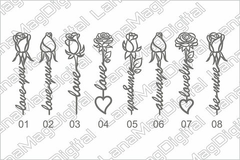 8 Rose Bookmark svg Bookmarks bundle Valentines day Love svg SVG LanaMagDigital 