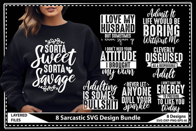 8 Sarcastic Svg Bundle SVG shah alam 