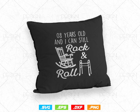 8 Years Old Rock & Roll Birthday Svg Png, 8th Birthday Clipart T shirt Design Gifts, Svg Files for Cricut,Eight Birthday Party Squad Svg SVG DesignDestine 